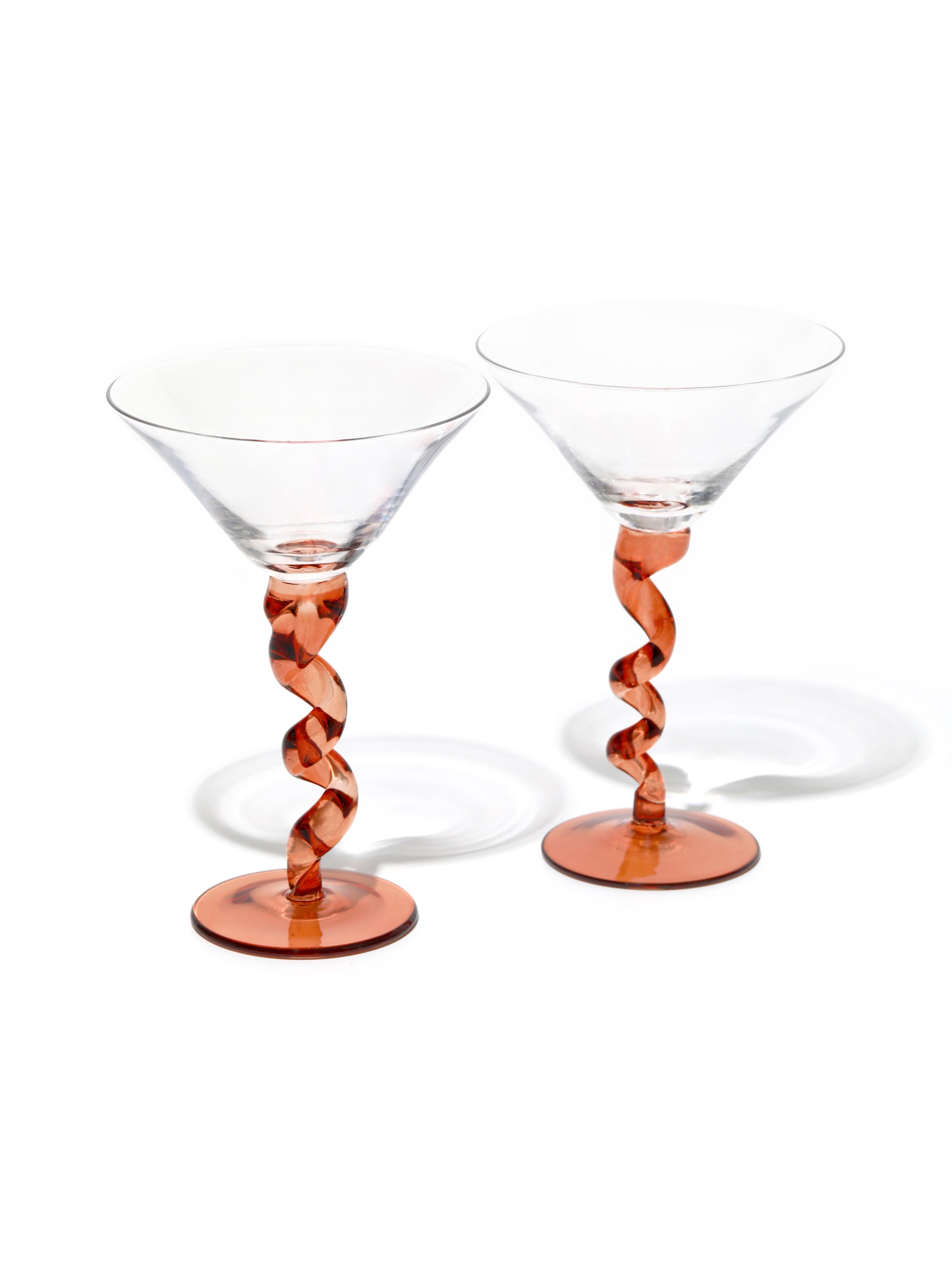 Mocha Spiral Stem Martini Glass