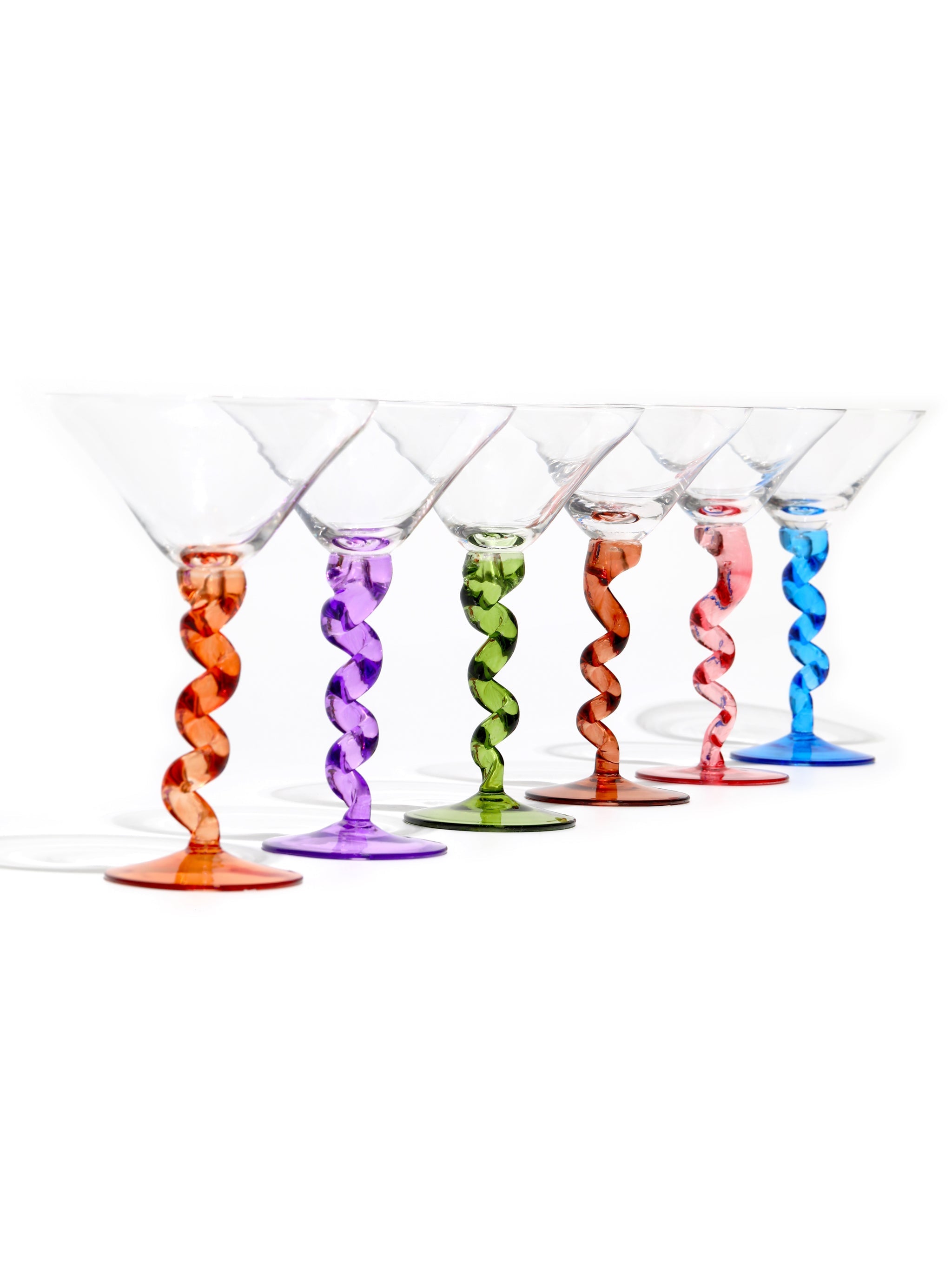 Mocha Spiral Stem Martini Glass
