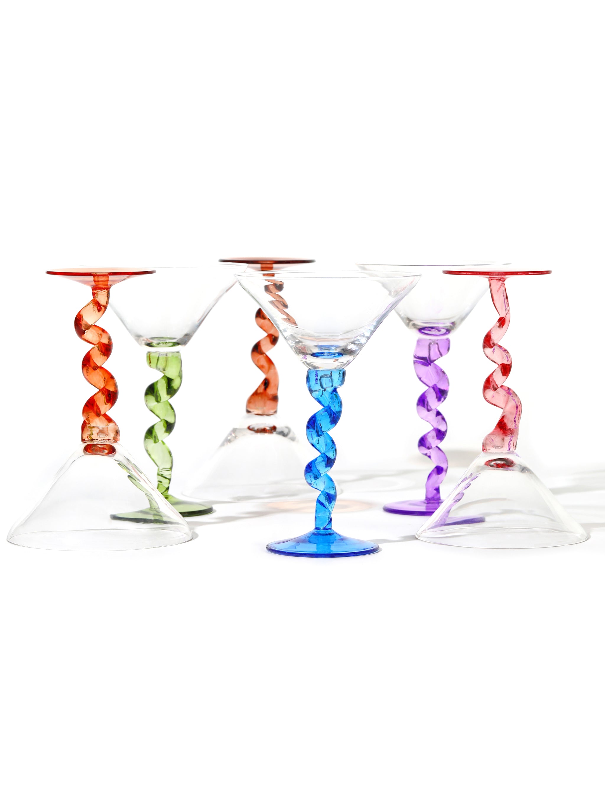 Mocha Spiral Stem Martini Glass