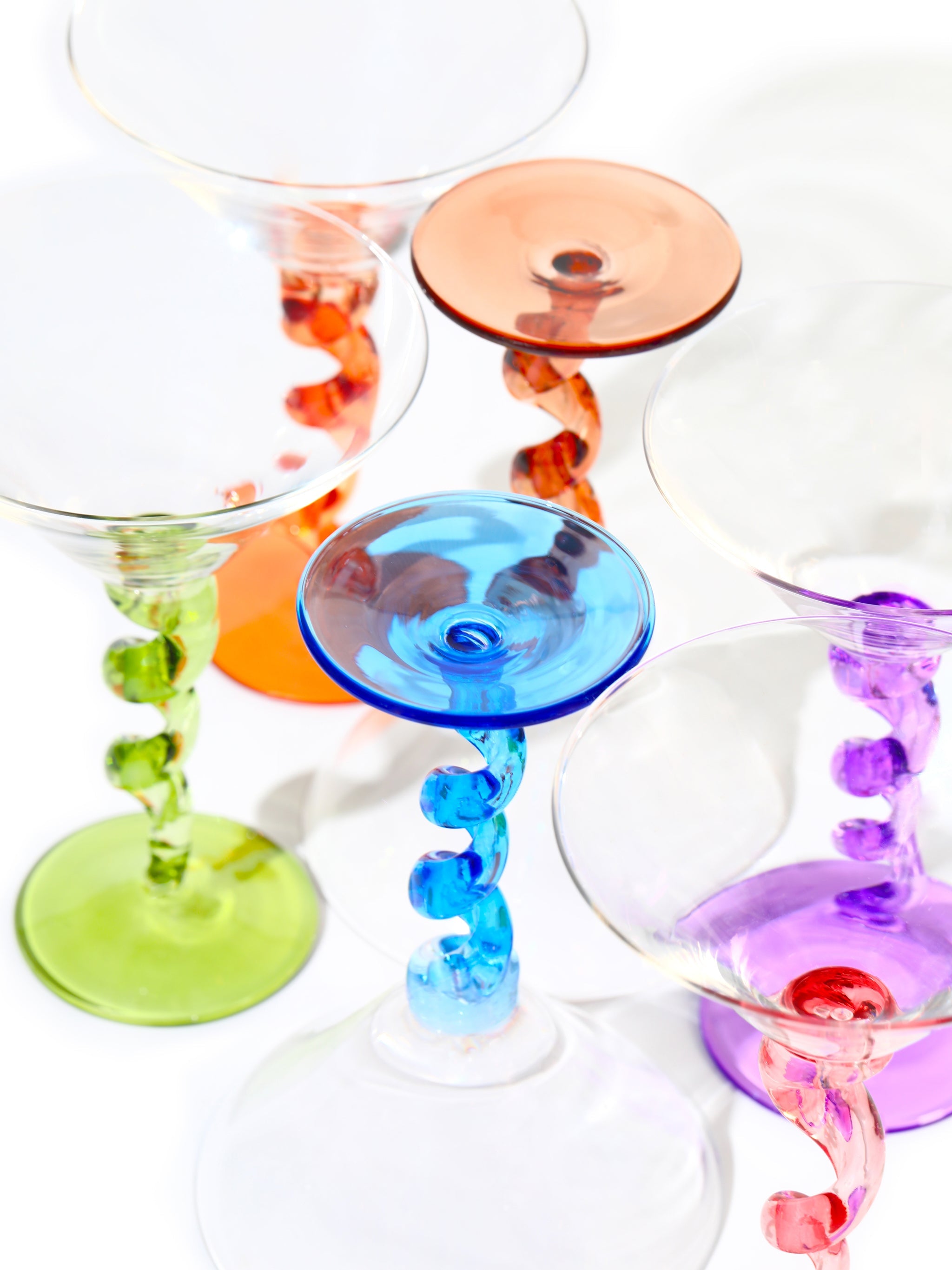 Mocha Spiral Stem Martini Glass