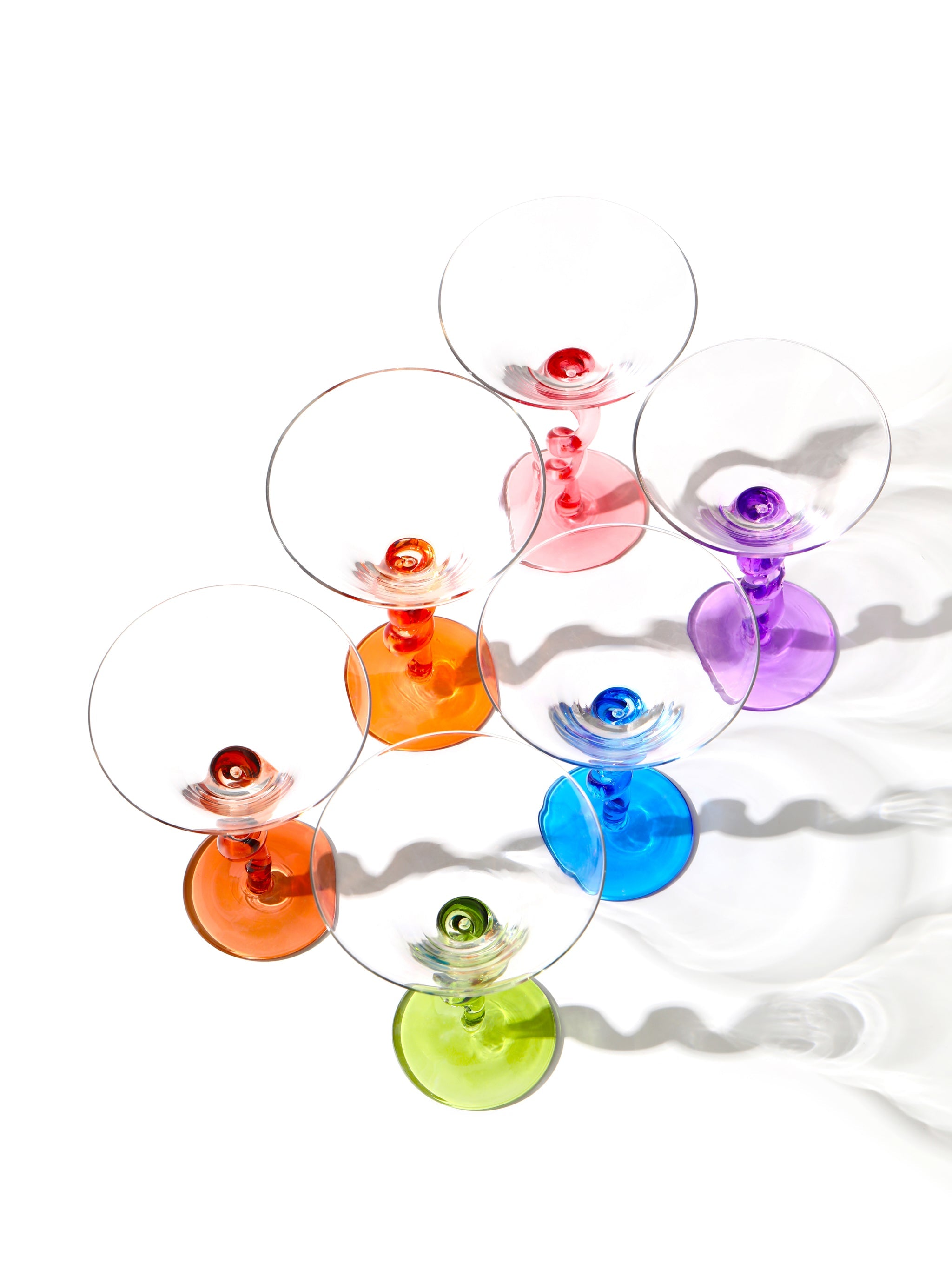 Mocha Spiral Stem Martini Glass
