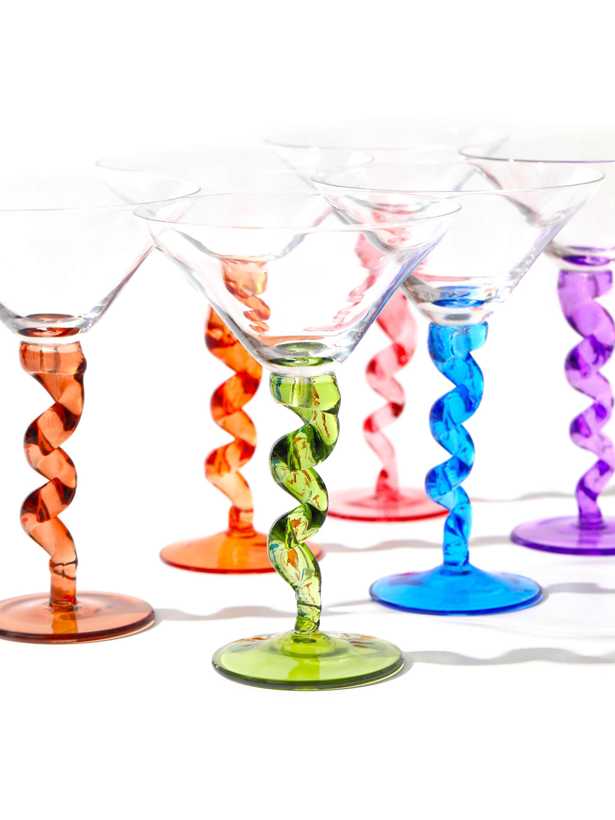 Mocha Spiral Stem Martini Glass