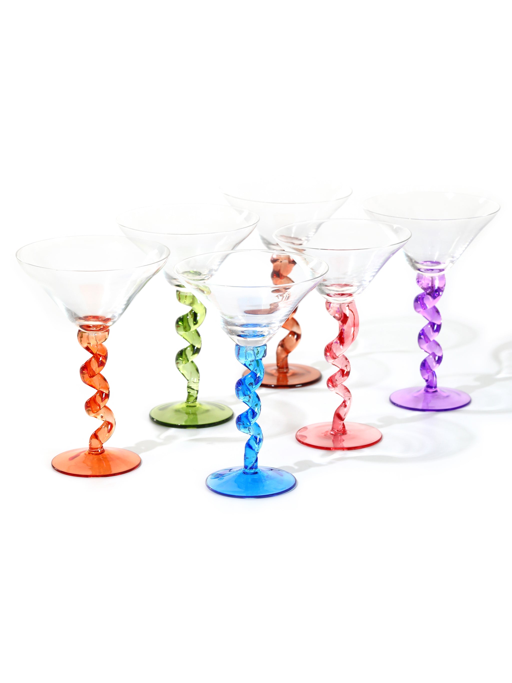 Mocha Spiral Stem Martini Glass