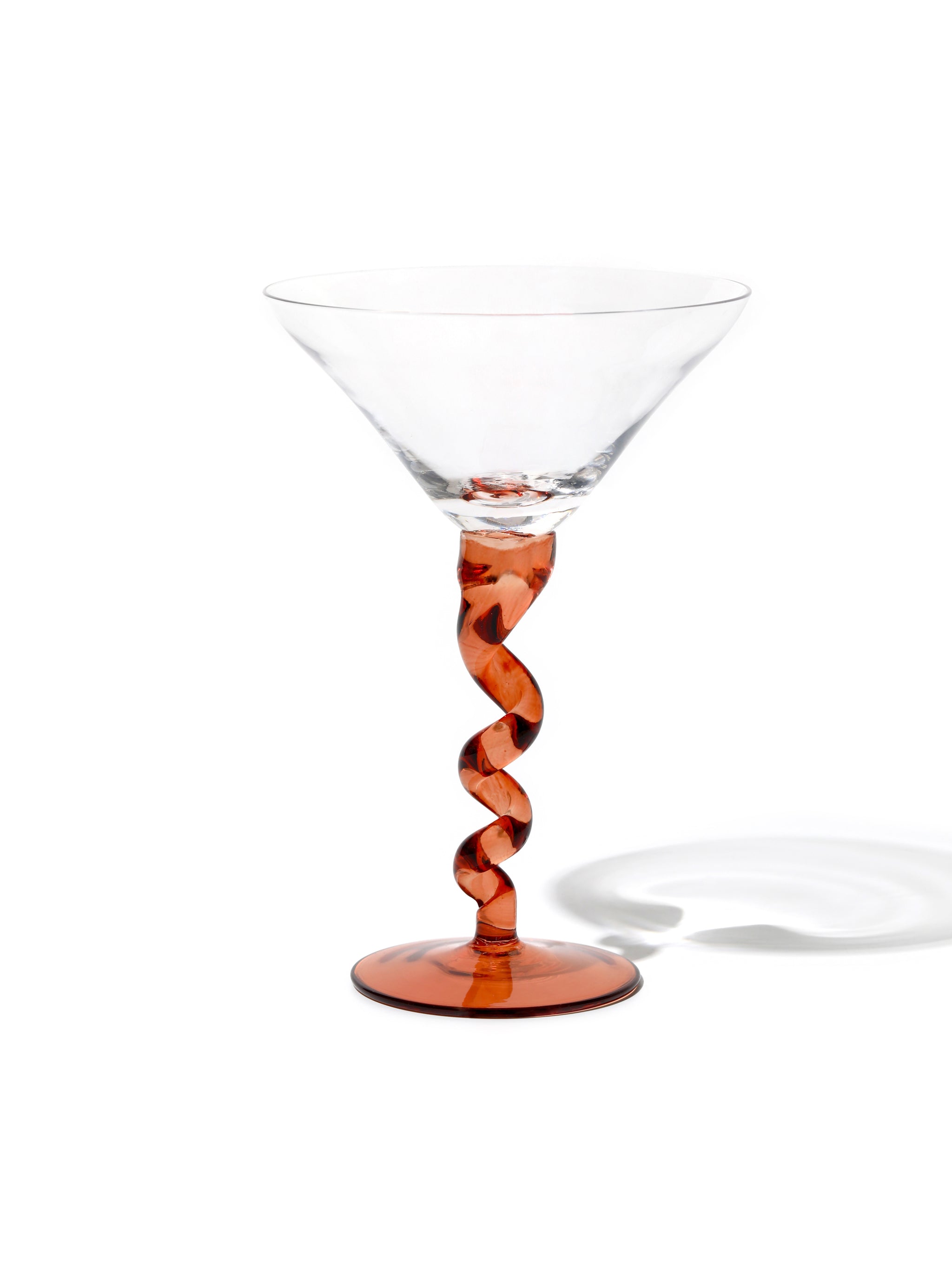 Mocha Spiral Stem Martini Glass
