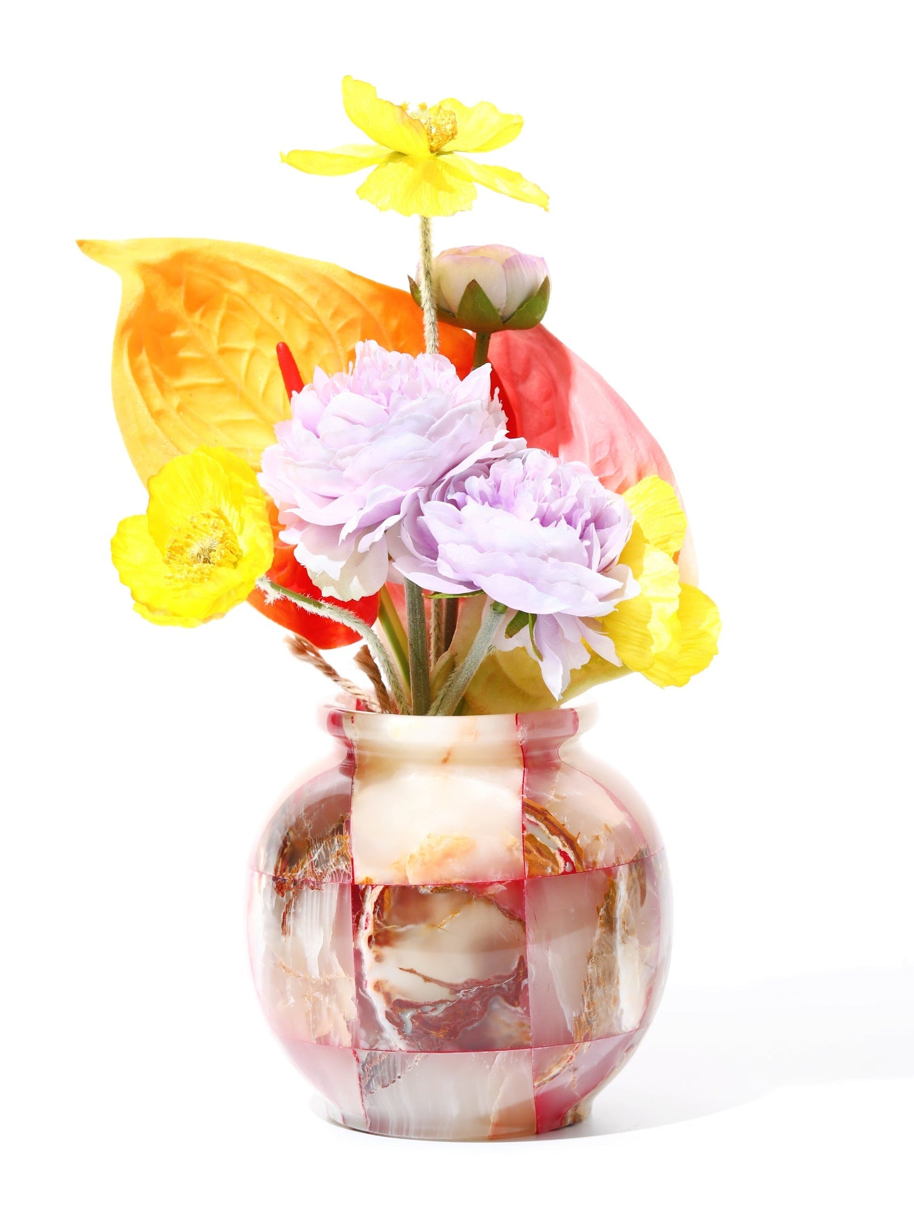 Jade Mosaic Vases (Round), Set of 3