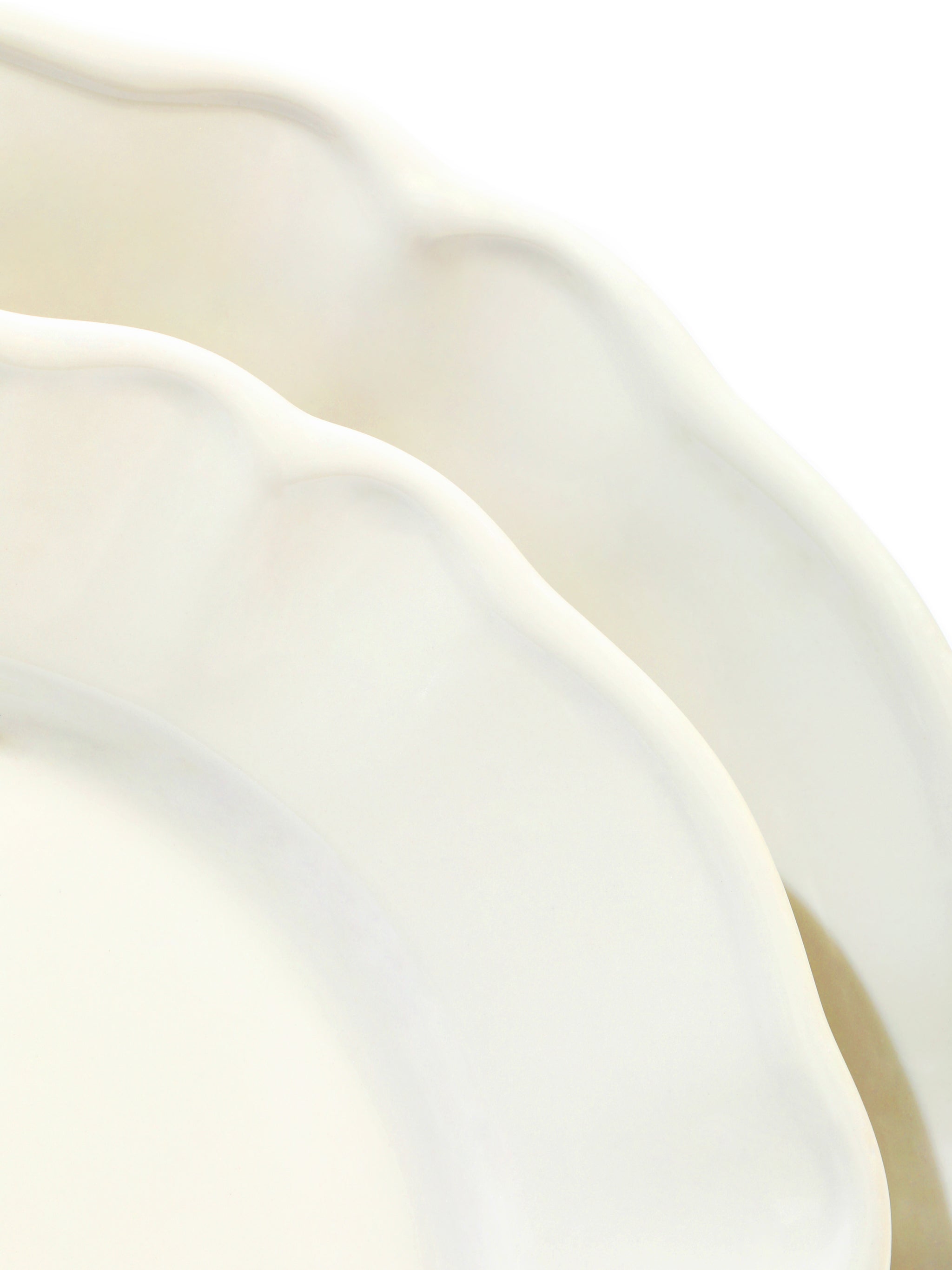 White Petal Deep Plate, 9 Inch