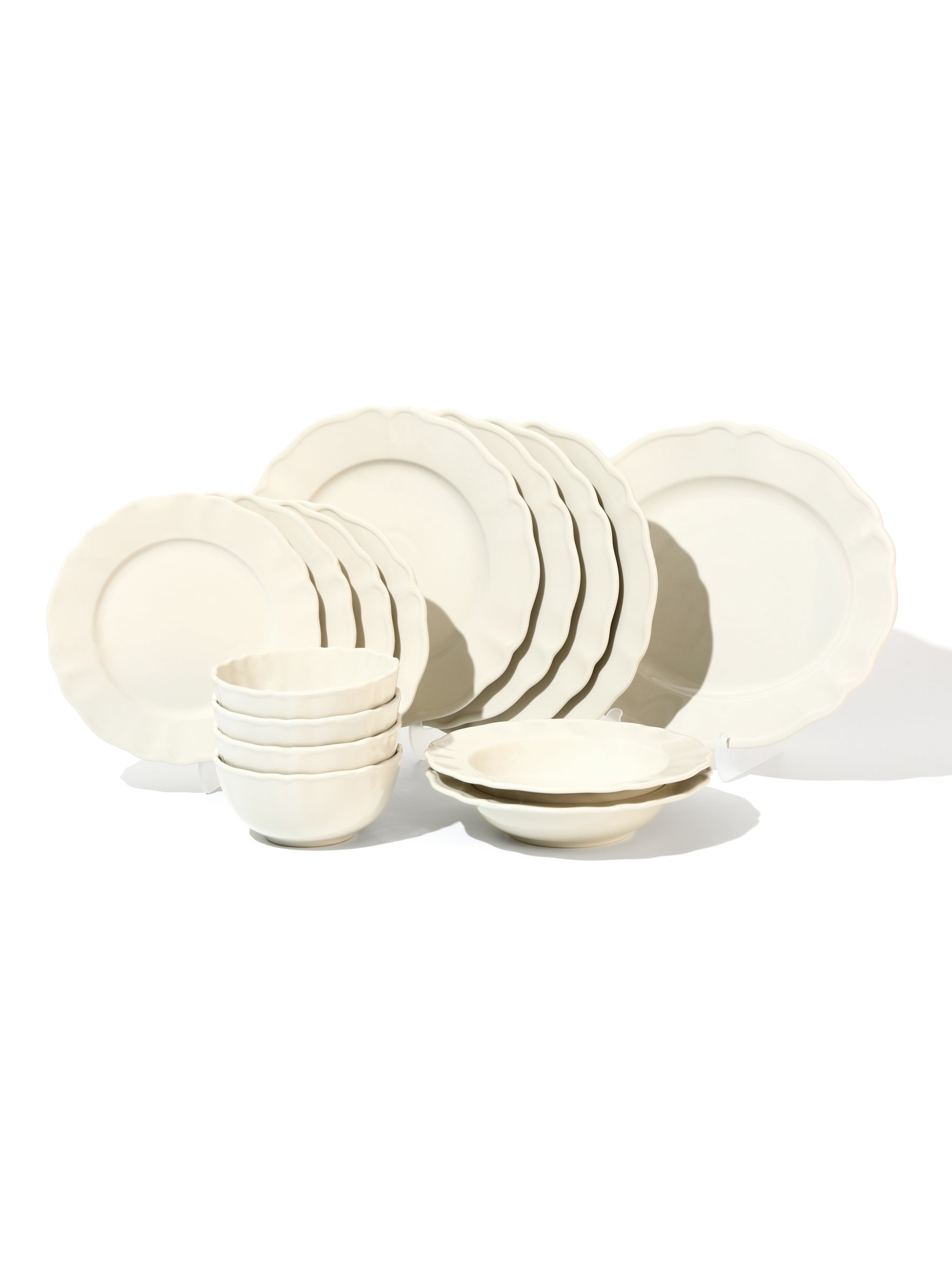 White Petal Deep Plate, 9 Inch