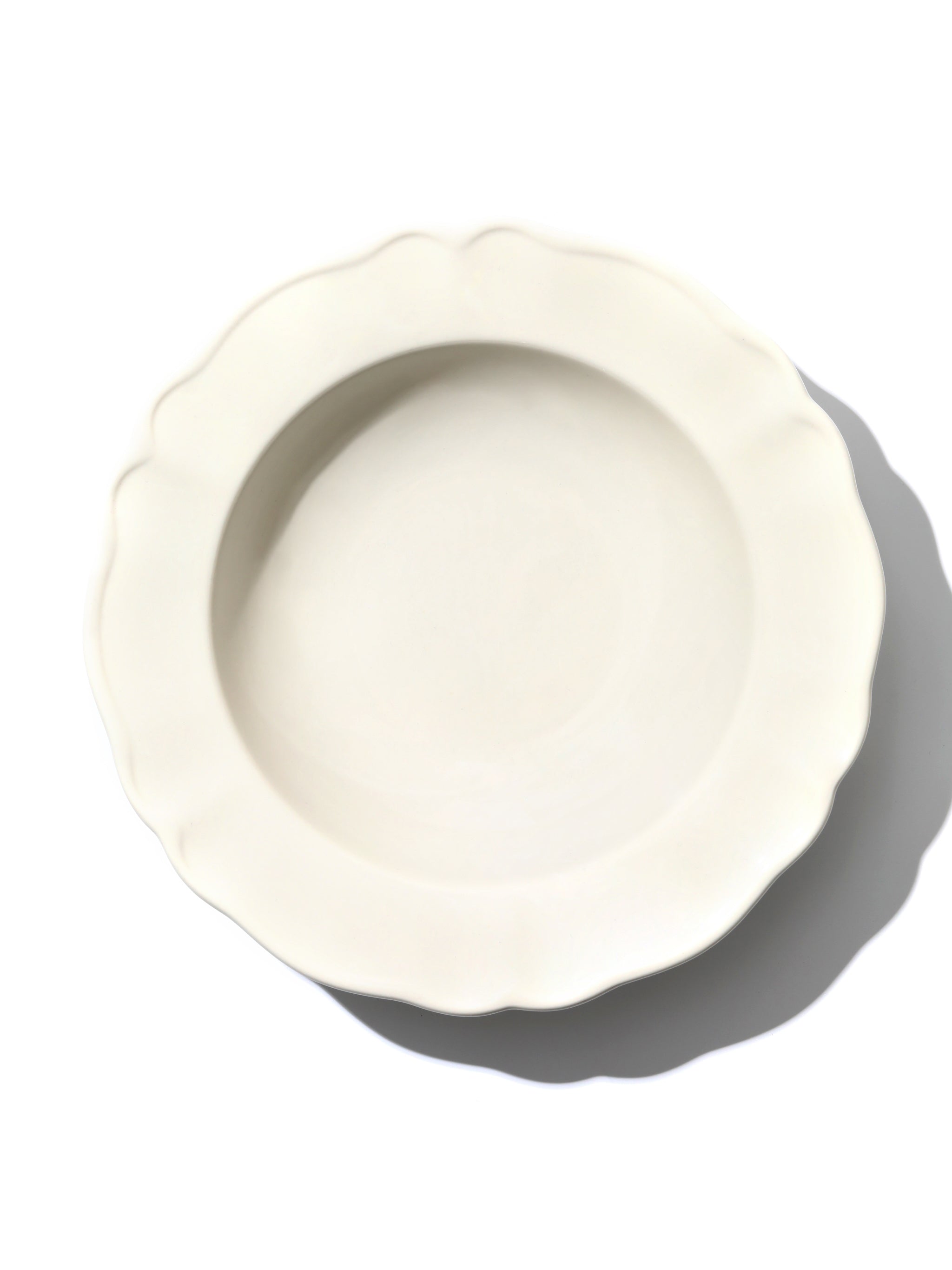 White Petal Deep Plate, 9 Inch