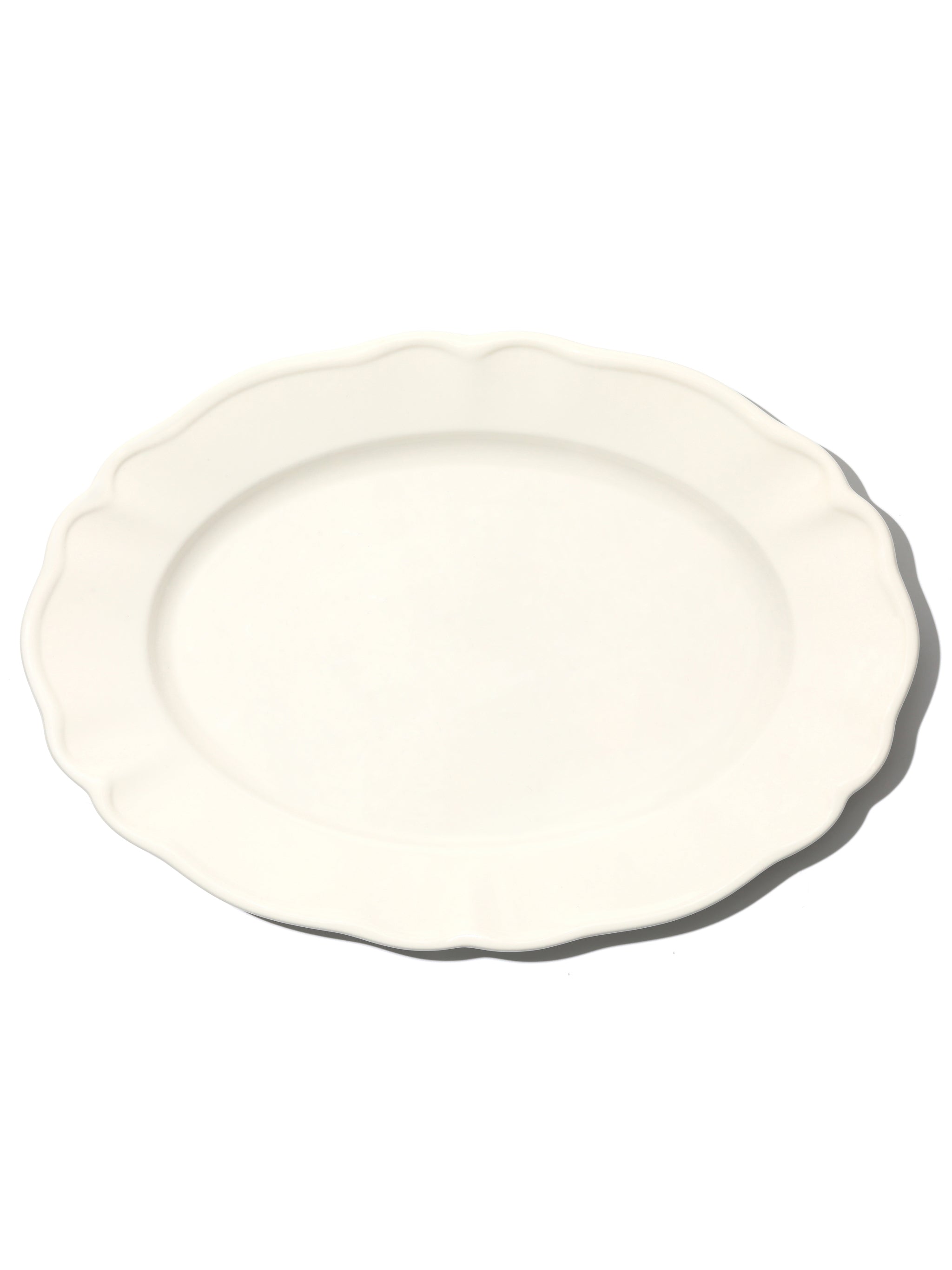 White Petal Oval Platter, 16 Inch