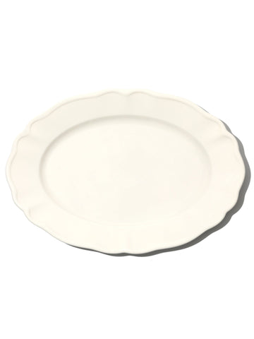 White Petal Oval Platter, 16 Inch